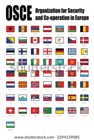 Flag of OSCE or Organization for Security and Cooperation in Europe