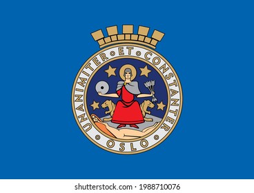 Flag of the Oslo, Norway vector illustration
