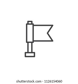 Flag outline icon. linear style sign for mobile concept and web design. Goal simple line vector icon. Symbol, logo illustration. Pixel perfect vector graphics