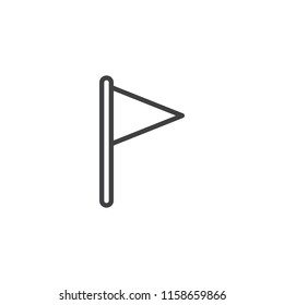 Flag outline icon. linear style sign for mobile concept and web design. Triangular flag simple line vector icon. Symbol, logo illustration. Pixel perfect vector graphics