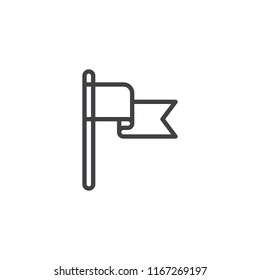 Flag outline icon. linear style sign for mobile concept and web design. waving flag simple line vector icon. Symbol, logo illustration. Pixel perfect vector graphics