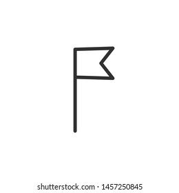 flag outline icon. linear style sign for mobile concept and web design. Bookmark simple line vector icon. Symbol, logo illustration.