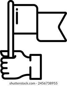 Flag outline icon vector illustration