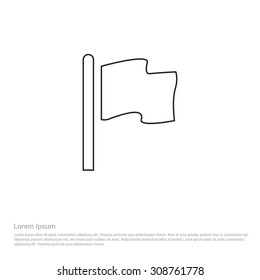 Flag Outline Icon, Vector Illustration, Flat pictogram icon