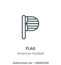 Flag outline vector icon. Thin line black flag icon, flat vector simple element illustration from editable american football concept isolated on white background