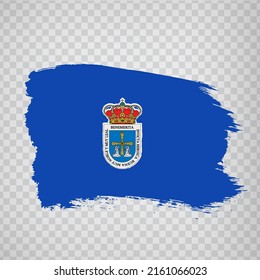 Flag of Oviedo brush strokes. Flag Oviedo is capital of Asturias on transparent background for your web site design, app, UI.  Spain. EPS10