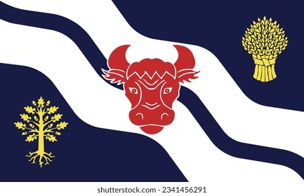 The flag of the Oxfordshire county of England. Vector illustration