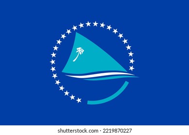 Flag Of Pacific Community (PC), South Pacific Commission (SPC), Blue And White