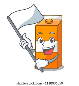 With flag package juice mascot cartoon