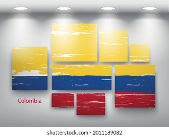 pintura de bandera en la galería. Ilustración del vector
