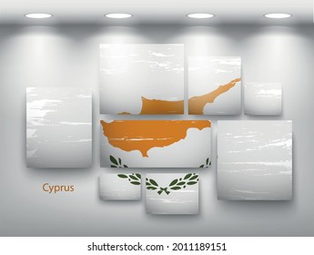 Fahnenfarbe in der Galerie. Vektorgrafik