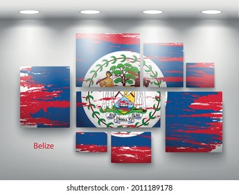 pintura de bandera en la galería. Ilustración del vector