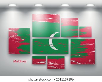 flag paint in gallery. Vector illustration