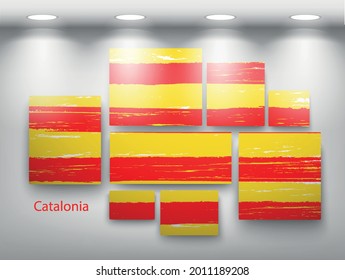 pintura de bandera en la galería. Ilustración del vector