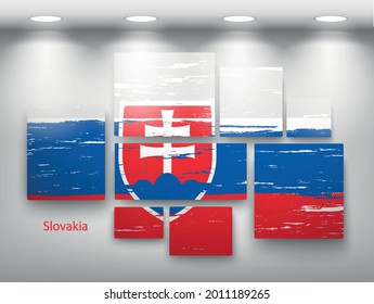 flag paint in gallery. Vector illustration