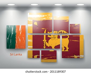 pintura de bandera en la galería. Ilustración del vector