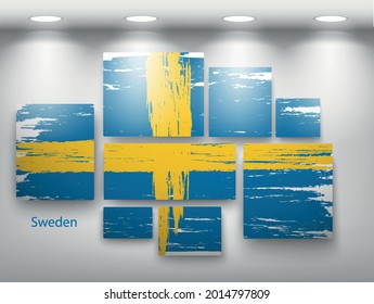 flag paint in gallery. Vector illustration