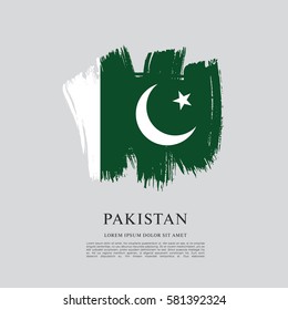 Flag of Pakistan, brush stroke background