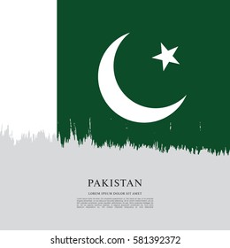 Flag of Pakistan, brush stroke background