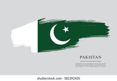 Flag of Pakistan, brush stroke background