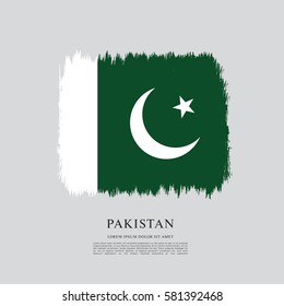 Flag of Pakistan, brush stroke background