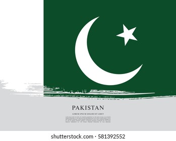 Flag of Pakistan, brush stroke background