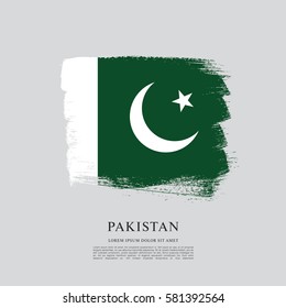 Flag of Pakistan, brush stroke background