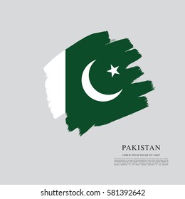 Flag of Pakistan, brush stroke background
