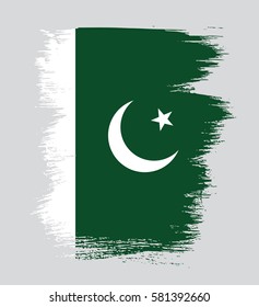 Flag of Pakistan, brush stroke background