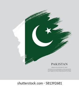 Flag of Pakistan, brush stroke background