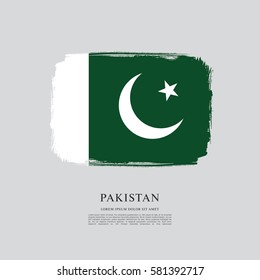 Flag of Pakistan, brush stroke background