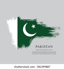 Flag of Pakistan, brush stroke background
