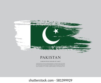 Flag of Pakistan, brush stroke background