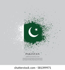 Flag of Pakistan, brush stroke background