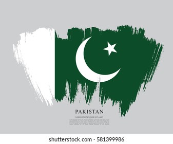Flag of Pakistan, brush stroke background