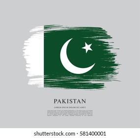 Flag of Pakistan, brush stroke background