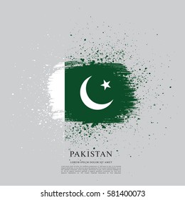 Flag of Pakistan, brush stroke background