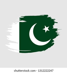 Flag of Pakistan with brush stroke effect vector illustration