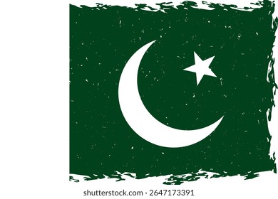Flag of Pakistan brush stroke grunge texture