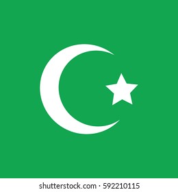 Flag of Pakistan, Crescent and Star Vector