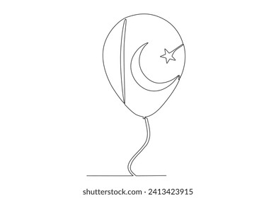 The flag of Pakistan was designed by Ameer ud Din Khidwai. Pakistan day one-line drawing