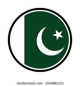 Flag of Pakistan glossy button.
