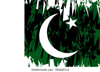 Flag of Pakistan in grunge style. Vector illustration.