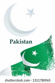 Flag of Pakistan, Islamic Republic of Pakistan. Template for award design, an official document with the flag of Pakistan. Bright, colorful vector illustration.