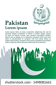 Flag of Pakistan, Islamic Republic of Pakistan. Template for award design, an official document with the flag of Pakistan. Bright, colorful vector illustration.