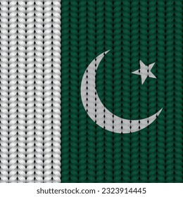 Flagge Pakistans auf einem geflochtenen Felsen.