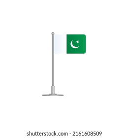 flag of Pakistan. flag Pakistan on flagpole. vector icon isolated on white background