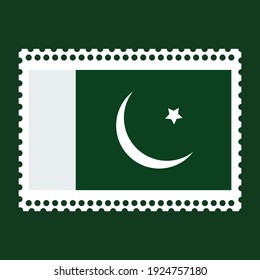 Drapeau du Pakistan sur illustration vectorielle timbre.