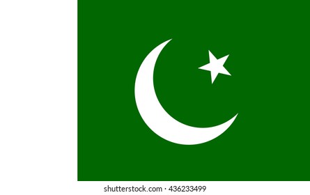 Flag of Pakistan original and simple .vector illustration.