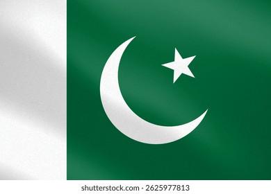 Bandera de Pakistán con textura de papel y luz. Ilustración vectorial 